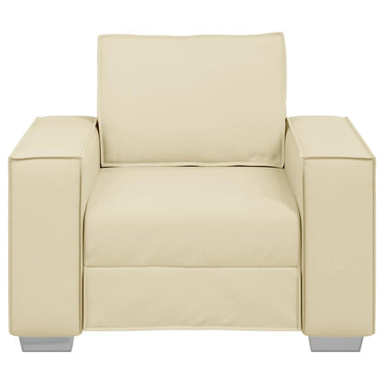 Fauteuil Sofa 59 cm avec coussin Crème Faux cuir