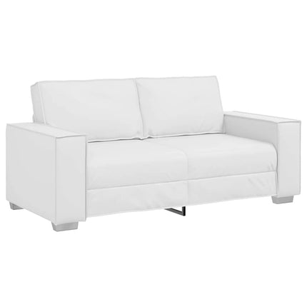 Canapé Loveseat 140 cm avec coussin Blanc Faux cuir