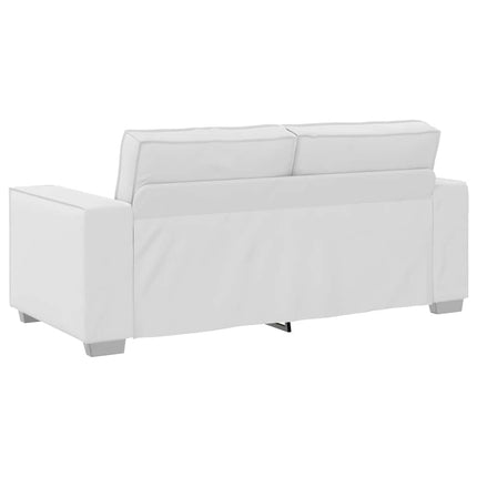 Canapé Loveseat 140 cm avec coussin Blanc Faux cuir
