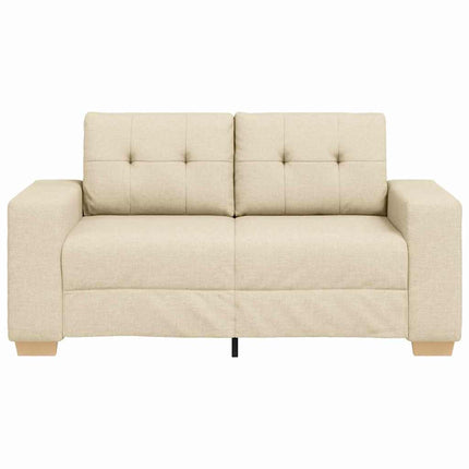 Canapé deux places avec coussin Crème tissu