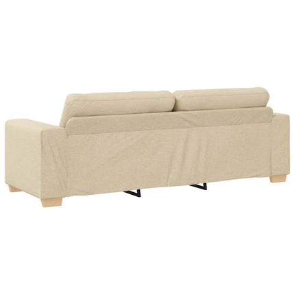 Sofa 3 places avec coussin Crème tissu
