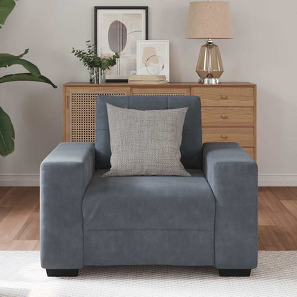 Fauteuil gris foncé 60 cm velours