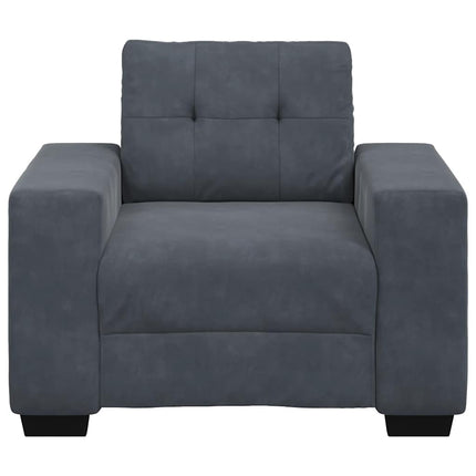 Fauteuil gris foncé 60 cm velours