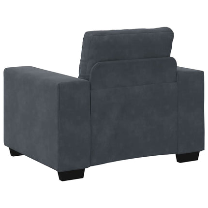 Fauteuil gris foncé 60 cm velours