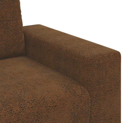 Fauteuil avec coussin Marron Faux cuir et bois