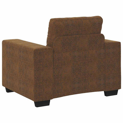 Fauteuil avec coussin Marron Faux cuir et bois
