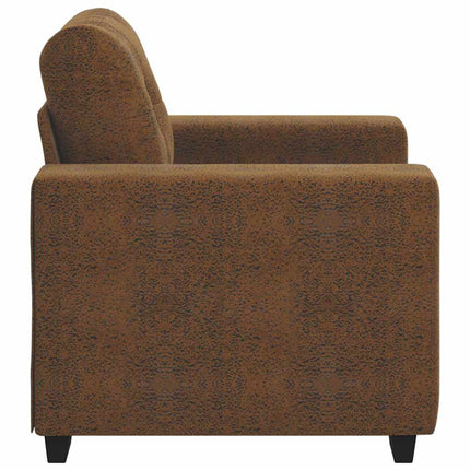 Fauteuil avec coussin Marron Faux cuir et bois