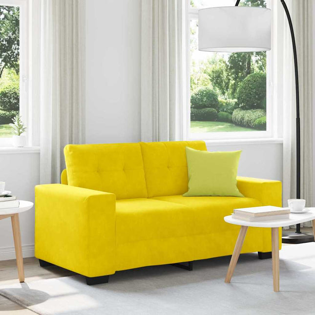 Canapé deux places avec coussin Jaune Velours