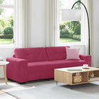 Sofa 3 places avec coussin Rouge bordeaux Velours