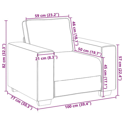 Canapé Beige 100 x 77 x 82 cm Lin