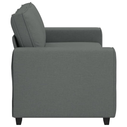 Canapé à 2 places gris foncé 140 cm tissu