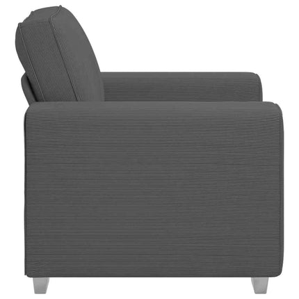 Fauteuil gris foncé 60 cm tissu velours côtelé