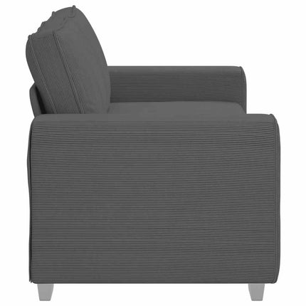 Canapé causeuse gris foncé 140 cm tissu velours côtelé