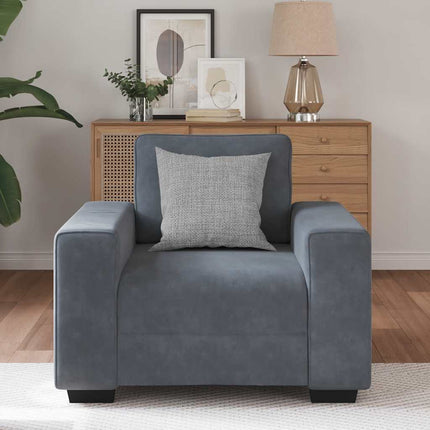 Fauteuil gris foncé 60 cm velours