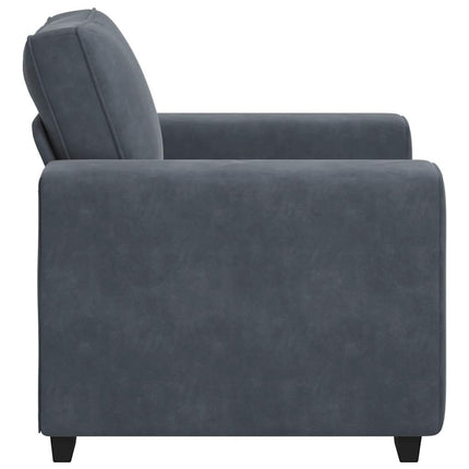 Fauteuil gris foncé 60 cm velours