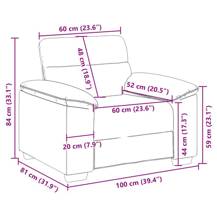 Fauteuil noir 60 cm tissu