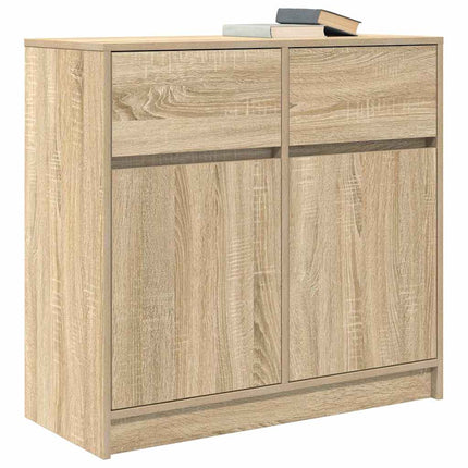 Buffet avec tiroir chêne sonoma 80x34x76 cm bois d'ingénierie