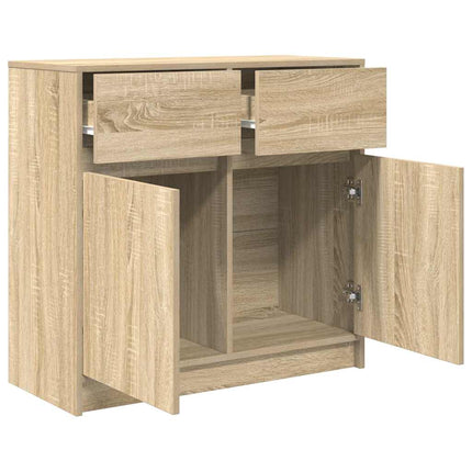 Buffet avec tiroir chêne sonoma 80x34x76 cm bois d'ingénierie