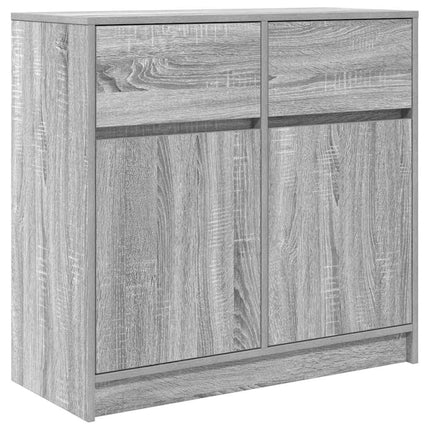 Buffet avec tiroir sonoma gris 80x34x76 cm bois d'ingénierie