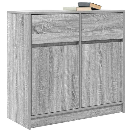 Buffet avec tiroir sonoma gris 80x34x76 cm bois d'ingénierie