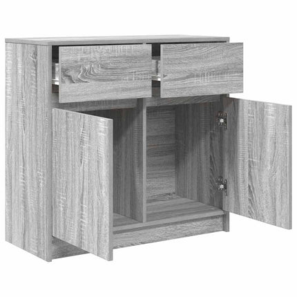 Buffet avec tiroir sonoma gris 80x34x76 cm bois d'ingénierie