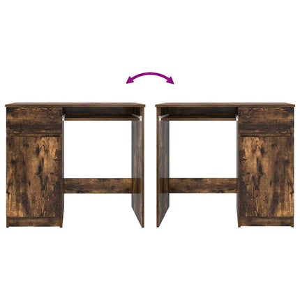 Bureau chêne fumé 86x49x76 cm bois d'ingénierie