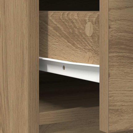 Buffet avec tiroirs et portes chêne artisanal 73x31x90 cm