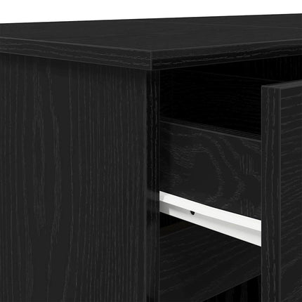 Bureau avec porte Chêne noir 140 x 49 x 76 cm Bois d'ingénierie