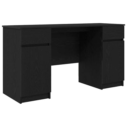 Bureau avec porte Chêne noir 140 x 49 x 76 cm Bois d'ingénierie