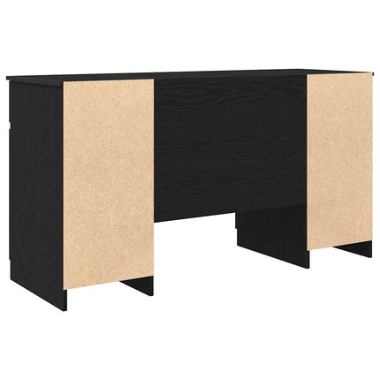 Bureau avec porte Chêne noir 140 x 49 x 76 cm Bois d'ingénierie