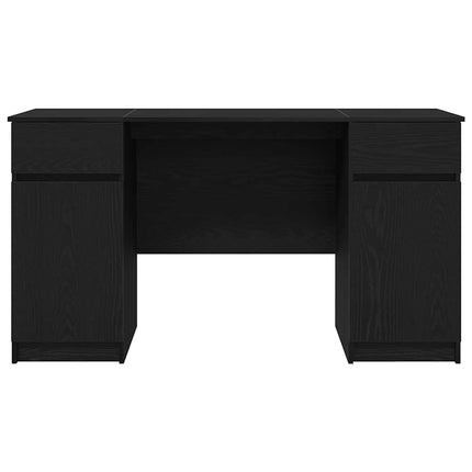 Bureau avec porte Chêne noir 140 x 49 x 76 cm Bois d'ingénierie