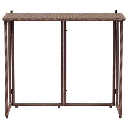 Table de jardin pliante marron 90 x 51 x 75 cm polyrotin
