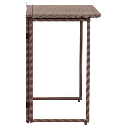 Table de jardin pliante marron 90 x 51 x 75 cm polyrotin