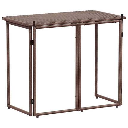 Table de jardin pliante marron 90 x 51 x 75 cm polyrotin