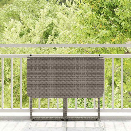 Table de jardin pliante gris 90 x 51 x 75 cm polyrotin