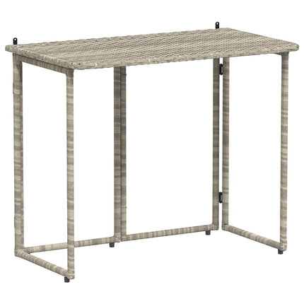 Table de jardin pliante gris clair 90 x 51 x 75 cm polyrotin