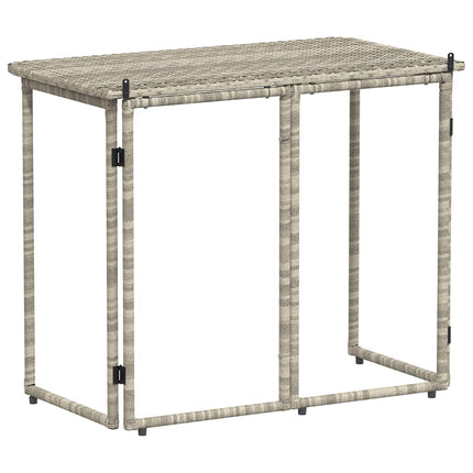 Table de jardin pliante gris clair 90 x 51 x 75 cm polyrotin