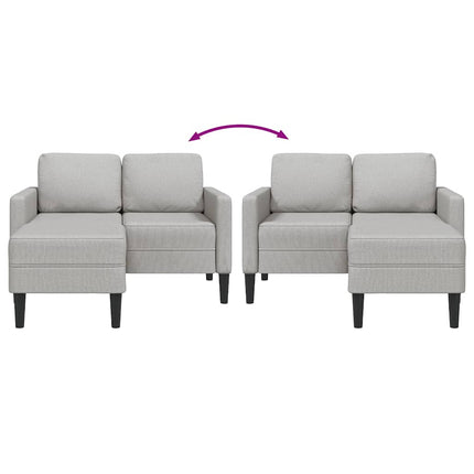 Canapé 2 places avec méridienne en L gris nuage 125 cm tissu