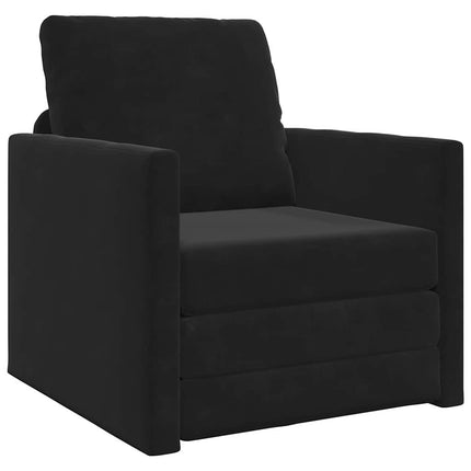Canapé-lit avec coussin Noir 74 x 77 x 81 cm Velours