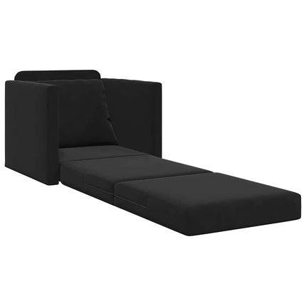 Canapé-lit avec coussin Noir 74 x 77 x 81 cm Velours