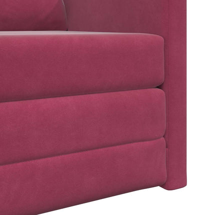 Canapé-lit avec coussin Rouge bordeaux 74 x 77 x 81 cm Velours