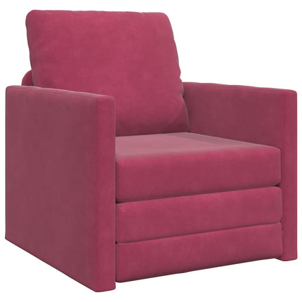 Canapé-lit avec coussin Rouge bordeaux 74 x 77 x 81 cm Velours