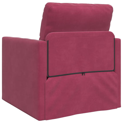 Canapé-lit avec coussin Rouge bordeaux 74 x 77 x 81 cm Velours