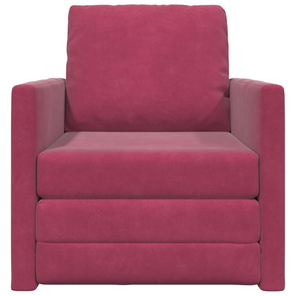 Canapé-lit avec coussin Rouge bordeaux 74 x 77 x 81 cm Velours