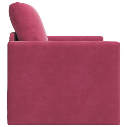 Canapé-lit avec coussin Rouge bordeaux 74 x 77 x 81 cm Velours