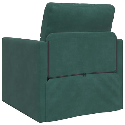 Canapé-lit avec coussin Vert foncé 74 x 77 x 81 cm Velours