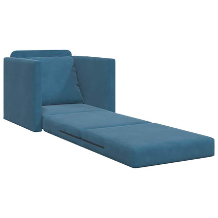 Canapé-lit avec coussin Bleu 74 x 77 x 81 cm Velours