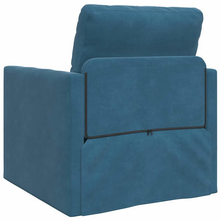 Canapé-lit avec coussin Bleu 74 x 77 x 81 cm Velours