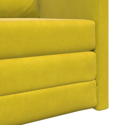 Canapé-lit avec coussin Jaune foncé 74 x 77 x 81 cm Velours
