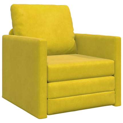 Canapé-lit avec coussin Jaune foncé 74 x 77 x 81 cm Velours